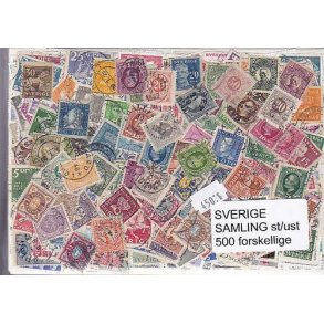 Sverige Samling Stemplet/ustemplet 500 forskellige