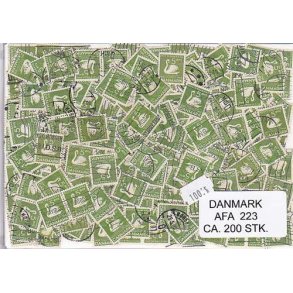 Danmark 200 stk Afa 223 Stemplet/ustemplet.