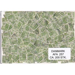 Danmark 200 stk Afa 257 Stemplet/ustemplet.