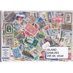 Island Samling Stemplet/Ustemplet 295 forskellige.