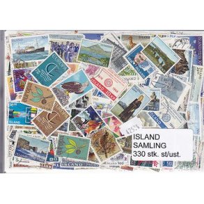 Island Samling Stemplet/Ustemplet 330 forskellige