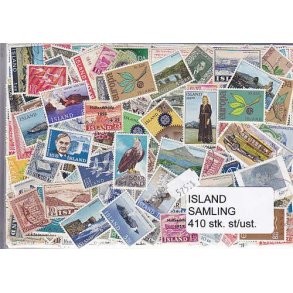 Island Samling Stemplet/Ustemplet 410 forskellige.