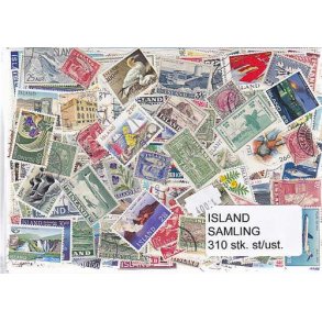 Island Samling Stemplet/Ustemplet 310 forskellige.