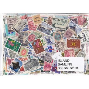 Islandsamling Stemplet/ustemplet 380 forskellige.
