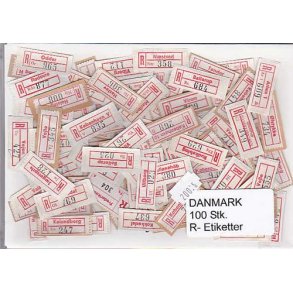 Danmark R-Ettiketter 100 stk.