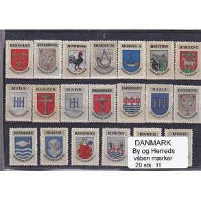 Danmark By-Herredsvbenmrker H. 20 stk.