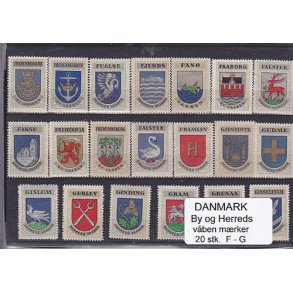 Danmark by-Herredsmrker F-G 20 Stk.