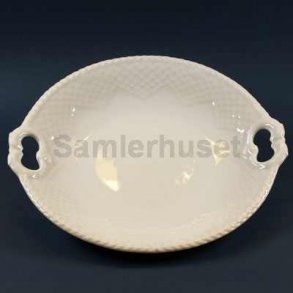 Elegance Hvid Kagefad med øre.26 cm.