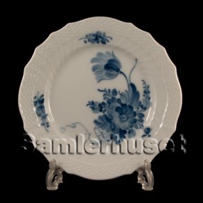 Bl Blomst Svejfet Tallerken Flad 22 cm.