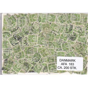 Danmark 200 stk Afa 183 Stemplet/ustemplet.