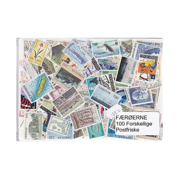 F&aelig;r&oslash;erne Samling Postfrisk 100 forskellige