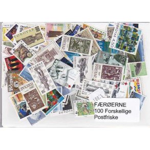 F&aelig;r&oslash;erne Samling Postfrisk 100 forskellige