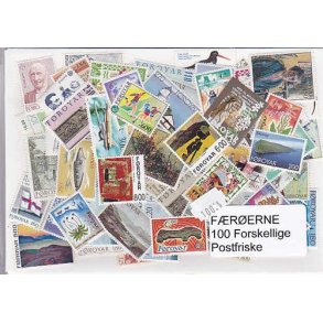 F&aelig;r&oslash;erne Samling Postfrisk 100 forskellige