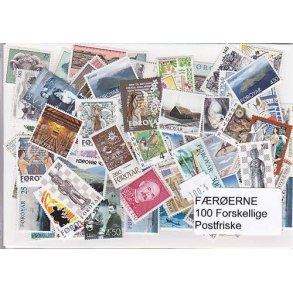 F&aelig;r&oslash;erne Samling Postfrisk 100 forskellige