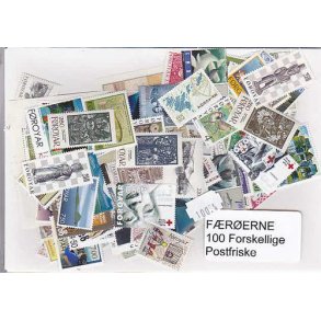 F&aelig;r&oslash;erne Samling Postfrisk 100 forskellige