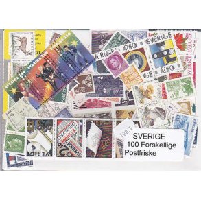 Sverige Samling Postfrisk 100 forskellige