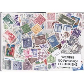 Sverige Samling Postfrisk 100 forskellige