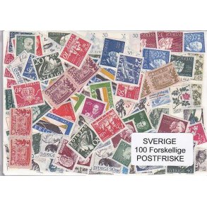 Sverige Samling Postfrisk 100 forskellige
