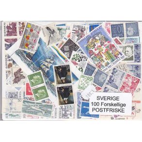 Sverige Samling Postfrisk 100 forskellige