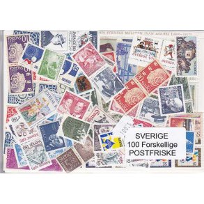 Sverige Samling Postfrisk 100 forskellige