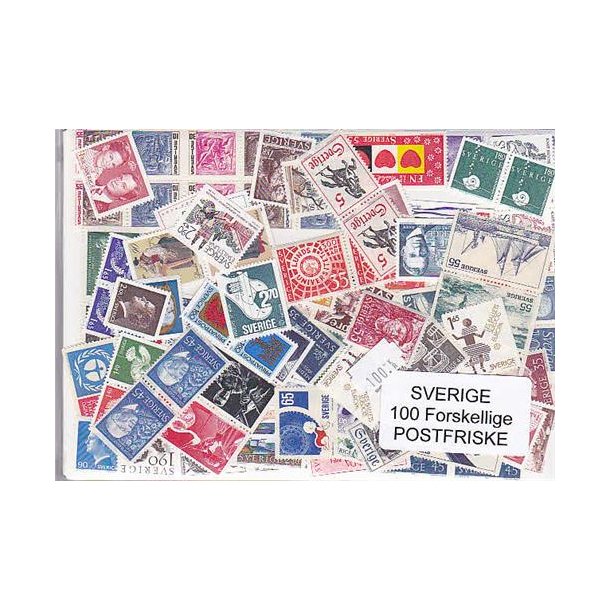Sverige Samling Postfrisk 100 forskellige