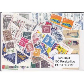 Sverige Samling Postfrisk 100 forskellige