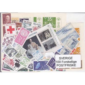 Sverige Samling Postfrisk 100 forskellige