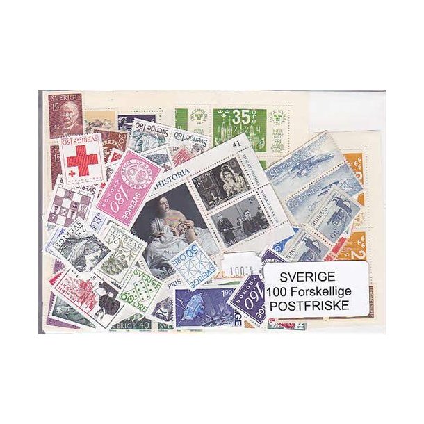 Sverige Samling Postfrisk 100 forskellige
