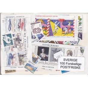 Sverige Samling Postfrisk 100 forskellige