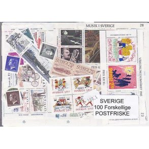 Sverige Samling Postfrisk 100 forskellige