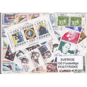 Sverige Samling Postfrisk 100 forskellige