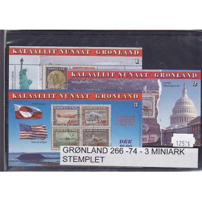 Grnland 266/74 3 Miniark Stemplet