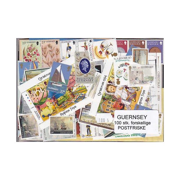 Guernsey Samling - Postfrisk 100 forskellige.
