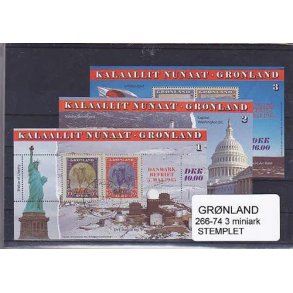 Grnland 266/74 3 Miniark Stemplet