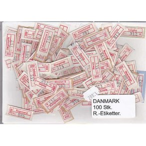 Danmark R-Ettiketter 100 stk.