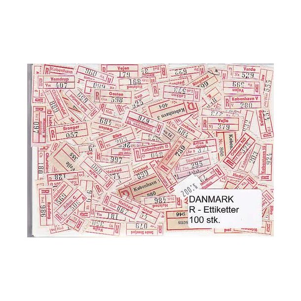 Danmark R-Ettiketter 100 stk.