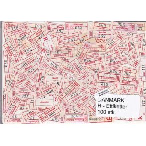 Danmark R-Ettiketter 100 stk.
