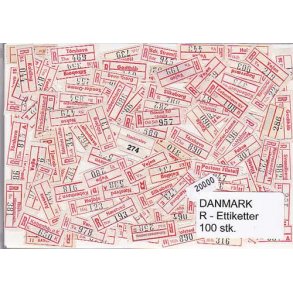 Danmark R-Ettiketter 100 stk.