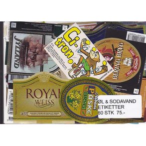 Øl og Sodavandsetiketter 60 stk.