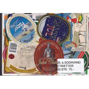 Øl og Sodavandsetiketter 60 stk.