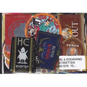 Øl og Sodavandsetiketter 60 stk.