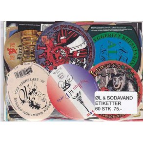 Øl og Sodavandsetiketter 60 stk.