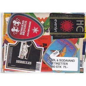 Øl og Sodavandsetiketter 60 stk.