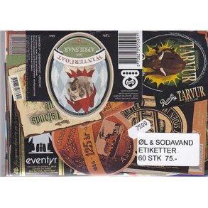 Øl og Sodavandsetiketter 60 stk.