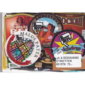 Øl og Sodavandsetiketter 60 stk.