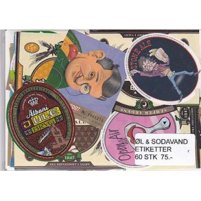 Øl og Sodavandsetiketter 60 stk.