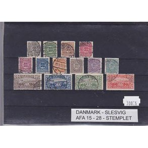 Danmark Slesvig AFA 15-28 - Stemplet