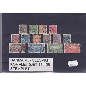 Danmark Slesvig AFA 15-28 - Stemplet