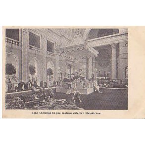 Chr. IX p Castrum Doloris i Slotskirken - Ubrugt.