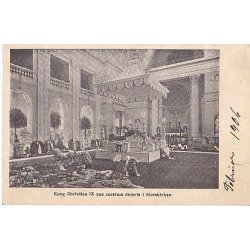 Chr.IX p&aring; Castrum Doloris i Slotskirken -Ubrugt